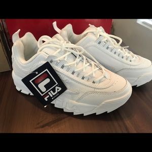 Brand New Triple White FILA Disruptor II